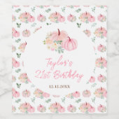 Étiquette Pour Bouteilles De Vin Fête d'anniversaire rose Citrouille (Étiquettes simples)