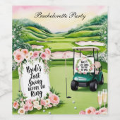 Étiquette Pour Bouteilles De Vin Fête de Bachelorette de Golf pour Golfeuse (Étiquettes simples)
