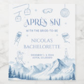 Étiquette Pour Bouteilles De Vin Fête de Bachelorette d'Hiver Après Ski (Étiquettes simples)