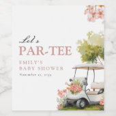 Étiquette Pour Bouteilles De Vin Fête de bébé fille Golf Let's Par-tee (Étiquettes simples)