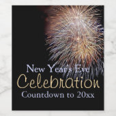 Étiquette Pour Bouteilles De Vin Fête de feux d'artifice (Étiquettes simples)