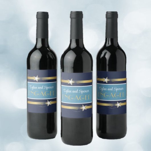 Étiquette Pour Bouteilles De Vin Fête de fiançailles chic et amusante 
