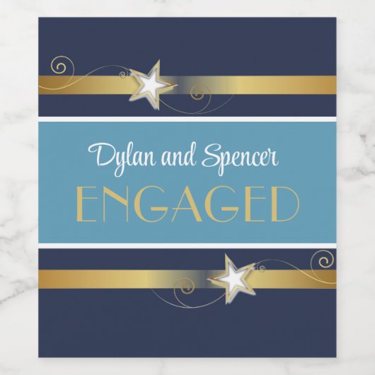 Étiquette Pour Bouteilles De Vin Fête de fiançailles classe et amusante (Étiquettes simples)