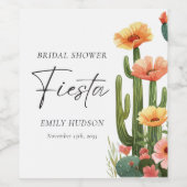 Étiquette Pour Bouteilles De Vin Fête de Fleurs de Cactus de Mariage (Étiquettes simples)