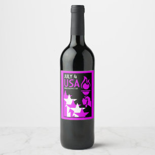 Étiquette Pour Bouteilles De Vin Fête de l'Indépendance américaine