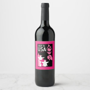 Étiquette Pour Bouteilles De Vin Fête de l'Indépendance gay