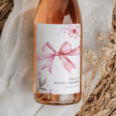 Étiquette Pour Bouteilles De Vin Fête de mariage avec un nœud rose