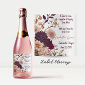 Étiquette Pour Bouteilles De Vin Fête de mariage champêtre avec fleurs sauvages en