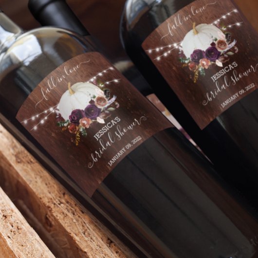 Étiquette Pour Bouteilles De Vin Fête de mariage champêtre sur le thème des citroui