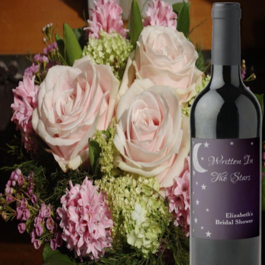Étiquette Pour Bouteilles De Vin Fête de mariage écrite dans les étoiles