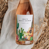 Étiquette Pour Bouteilles De Vin Fête de mariage florale Cactus Fiesta