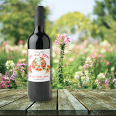 Étiquette Pour Bouteilles De Vin Fête de mariage Italian Love & Pizza Party Slice