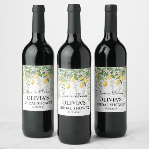 Étiquette Pour Bouteilles De Vin Fête de mariage Lemon Blossom