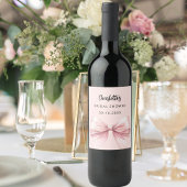 Étiquette Pour Bouteilles De Vin Fête de mariage rose bow
