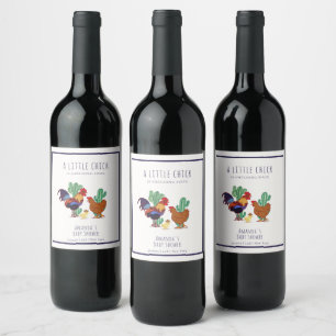 Étiquette Pour Bouteilles De Vin Fête de naissance Cowboy Occidental Cactus Coq Pou