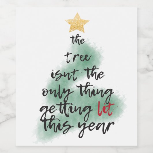 Étiquette Pour Bouteilles De Vin Fête de Noël (Étiquettes simples)