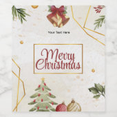 Étiquette Pour Bouteilles De Vin Fête de Noël Joyeux Noël (Étiquettes simples)