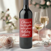 Étiquette Pour Bouteilles De Vin Fête de Noël rouge blanc amour rire