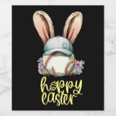 Étiquette Pour Bouteilles De Vin Fête de Pâques de baseball (Étiquettes simples)