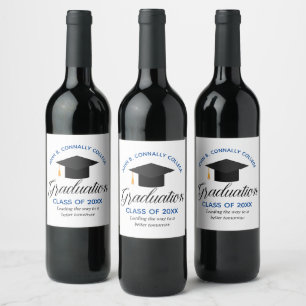Étiquette Pour Bouteilles De Vin Fête de remise des diplômes de Custom College Name