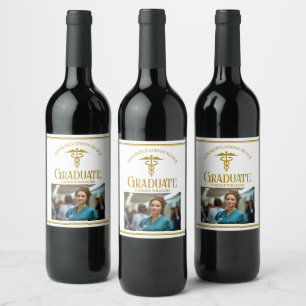Étiquette Pour Bouteilles De Vin Fête de remise des diplômes de l'école de médecine