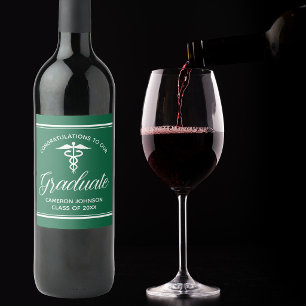 Étiquette Pour Bouteilles De Vin Fête de remise des diplômes de l'école de médecine