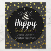 Étiquette Pour Bouteilles De Vin Fête de retraite heureuse (Étiquettes simples)