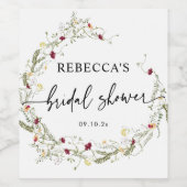 Étiquette Pour Bouteilles De Vin Fête des mariées Boho (Étiquettes simples)