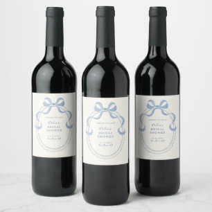 Étiquette Pour Bouteilles De Vin Fête des mariées de charpente à mât bleu foncé