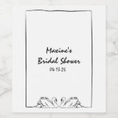 Étiquette Pour Bouteilles De Vin Fête des mariées de cygne manuscrite simple et int (Étiquettes simples)