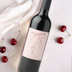 Étiquette Pour Bouteilles De Vin Fête des mariées de la coquette fantaisie dessinée