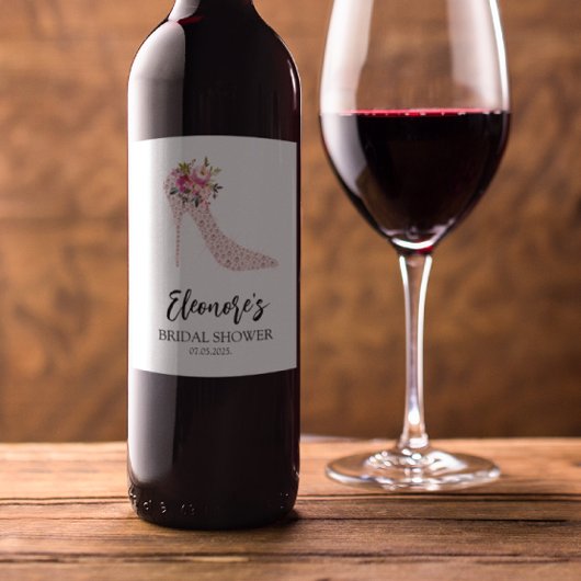 Étiquette Pour Bouteilles De Vin Fête des mariées de talons hauts roses