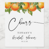 Étiquette Pour Bouteilles De Vin Fête des mariées d'été Oranges Citrus (Étiquettes simples)