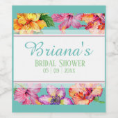 Étiquette Pour Bouteilles De Vin Fête des mariées d'Hibiscus tropical (Étiquettes simples)