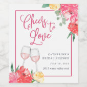 Étiquette Pour Bouteilles De Vin Fête des mariées du jardin rosé (Étiquettes simples)