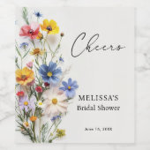 Étiquette Pour Bouteilles De Vin Fête des mariées fleur sauvage (Étiquettes simples)