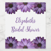 Étiquette Pour Bouteilles De Vin Fête des mariées florale pourpre (Étiquettes simples)