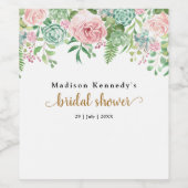 Étiquette Pour Bouteilles De Vin Fête des mariées florale rose s'amuser (Étiquettes simples)