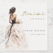 Étiquette Pour Bouteilles De Vin Fête des mariées moderne Mariage aquarelle (Étiquettes simples)