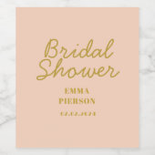 Étiquette Pour Bouteilles De Vin Fête des mariées Pastel Peachy (Étiquettes simples)