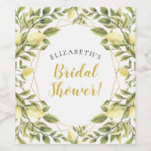 Étiquette Pour Bouteilles De Vin Fête des mariées verte citrons (Étiquettes simples)