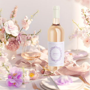 Étiquette Pour Bouteilles De Vin Fête des mariées Vintage romantique violette
