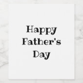 Étiquette Pour Bouteilles De Vin Fête des pères simple noir blanc (Étiquettes simples)