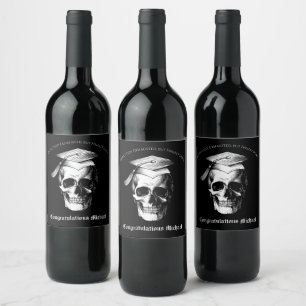 Étiquette Pour Bouteilles De Vin Fête d'obtention de diplôme gothique crâne Radiolo