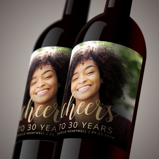 Étiquette Pour Bouteilles De Vin Fête du 30e anniversaire