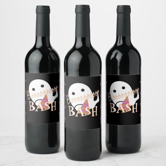 Étiquette Pour Bouteilles De Vin Fête du costume fantôme d'Halloween (Bouteilles)