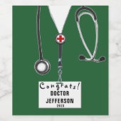 Étiquette Pour Bouteilles De Vin Fête du Docteur Créatif (Étiquettes simples)