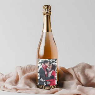 Étiquette Pour Bouteilles De Vin fête personnalisée noël, étiquette de vin photo pe