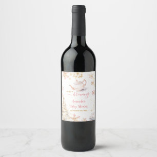 Étiquette Pour Bouteilles De Vin Fête Prénatale Bébé Est En Train De Brasser Pink W