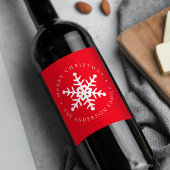 Étiquette Pour Bouteilles De Vin Fête rouge de la neige moderne
